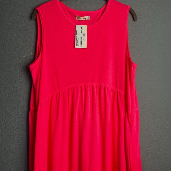 Southern Stitch Dresses & Skirts - Southern Stitch Sleeveless Maxi Dress Pockets Casual Hot Pink Sundress Size L